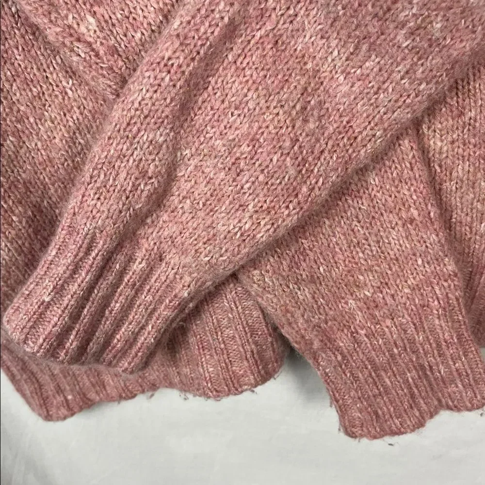 Pink Knit L. L. Bean Wool Cotton Blend Sweater